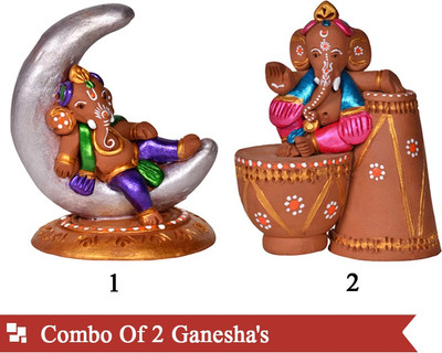 58% OFF on ExclusiveLane Combo of Handpainted Baby Ganesha Showpiece - 30 cm