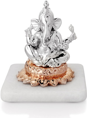 Episode Sterling Silver Ganeshji On Lotus Showpiece - 11.5 cm