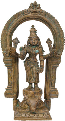 20% OFF on Exotic India Devi Durga Standing Buffalo Head Showpiece - 19.05 cm