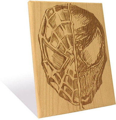 Engrave Spiderman vs Venom Plaque Small Showpiece - 25 cm