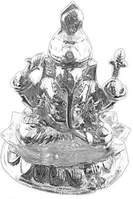 Jpearls Lord Ganesha Showpiece - 3 cm Silver, Silver Jpearls Lord Ganesha Showpiece - 3 cm Silver, Silver