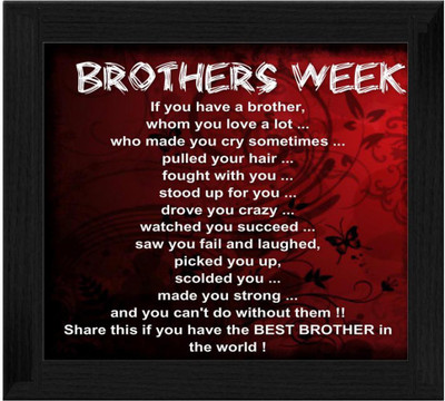 44% OFF on Ellicon B437 Brother Week Quotes Showpiece - 19.5 cm