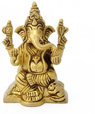 Redbag Lord Ganpati Handcarved Brass Sculpture Showpiece - 8.001 cm Redbag Lord Ganpati Handcarved Brass Sculpture Showpiece - 8.001 cm