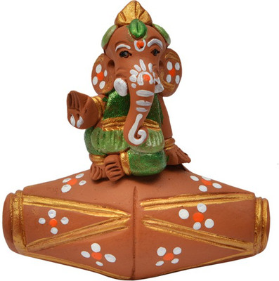 35% OFF on ExclusiveLane Handpainted Dholak Baby Ganesha Showpiece - 8 cm