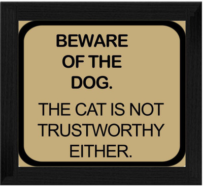 44% OFF on Ellicon B657 Funny Frame Beware Of The Dog And Cat Showpiece - 19.5 cm