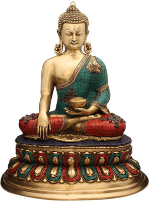 StatueStudio Medicine Buddha W/O Base Stone Red Grey Showpiece - 55.88 cm StatueStudio Medicine Buddha W/O Base Stone Red Grey Showpiece - 55.88 cm