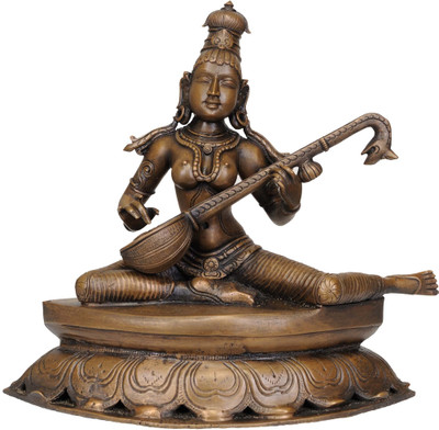 20% OFF on Exotic India Goddess Saraswati Playing on Veena Showpiece - 25.4 cm