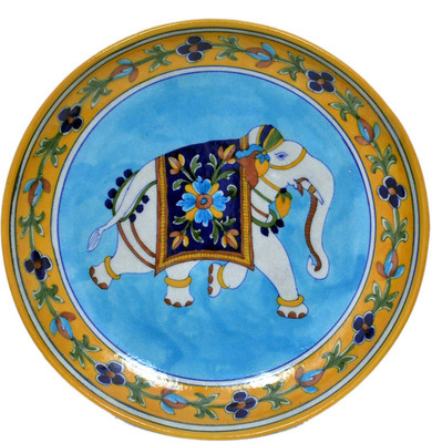 43% OFF on Vaah Blue Pottery Wall Decor Plate Elephant Showpiece - 5 cm 43% OFF on Vaah Blue Pottery Wall Decor Plate Elephant Showpiece - 5 cm