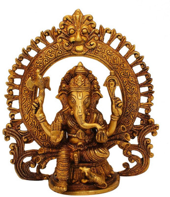 StatueStudio Ganesha With Ring White Showpiece - 22.86 cm StatueStudio Ganesha With Ring White Showpiece - 22.86 cm
