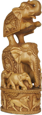 20% OFF on Exotic India Elephant on Elephant (Handcrafted Statue from Jaipur) Showpiece - 30.48 cm 20% OFF on Exotic India Elephant on Elephant (Handcrafted Statue from Jaipur) Showpiece - 30.48 cm