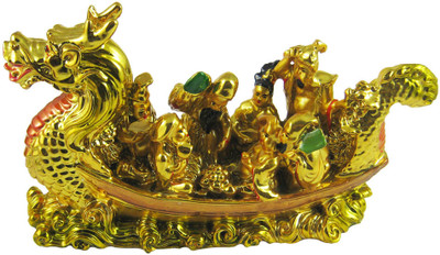 17% OFF on Eshoppee Vastu / fang shui / Feng Shui Dragon Wealth Ship big size Showpiece - 12 cm