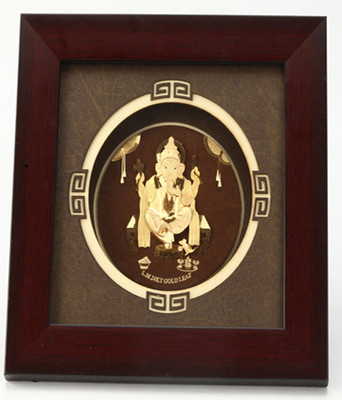 10% OFF on Ghasitaram Gifts Frame-24 Kt Pure Leaf Showpiece - 8 cm