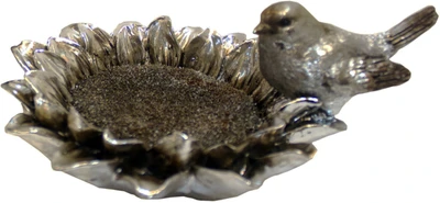 Jhaveri Polyresin Bird With Tray Showpiece - 8.89 cm Jhaveri Polyresin Bird With Tray Showpiece - 8.89 cm