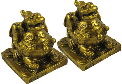 25% OFF on Eshoppee A Pair Of Pi Yao For Good Luck,Wealth Showpiece - 8 cm