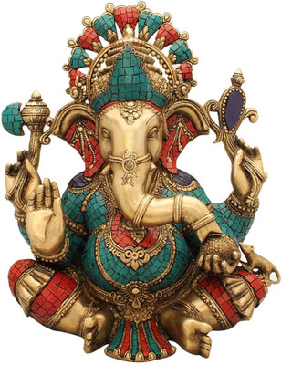 StatueStudio Ganesha Sitting Stone Showpiece - 43.18 cm StatueStudio Ganesha Sitting Stone Showpiece - 43.18 cm