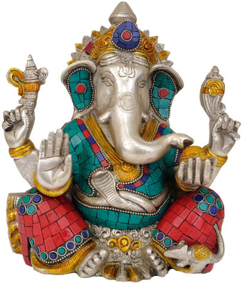 20% OFF on Exotic India Four-Armed Seated Ganesha Showpiece - 21.082 cm
