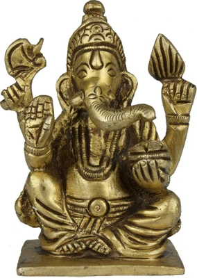 20% OFF on Exotic India Four Armed Ganesha Seated in Easy Posture Showpiece - 6.8580000000000005 cm 20% OFF on Exotic India Four Armed Ganesha Seated in Easy Posture Showpiece - 6.8580000000000005 cm
