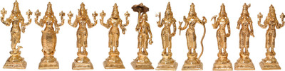 20% OFF on Exotic India Dashavatara:Ten Incarnations Of Lord Vishnu (From Left - Matshya, Kurma, Varaha, Narasimha, Vaman, Parashurama, Rama, Balarama, Krishna And Kalki) Showpiece - 15 cm