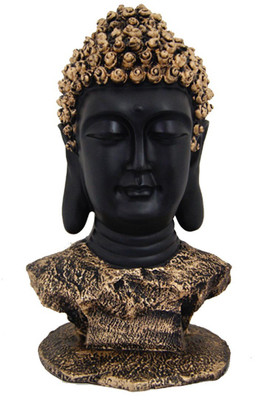 60% OFF on Divya Mantra Grand 17 Inches Buddha Head Beautiful Antique Gold & Black Showpiece - 42 cm