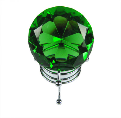 37% OFF on Eshoppee Feng Shui Green Crystal Diamond 55mm With Stand For Remove Outside Negetive Energy Showpiece - 5 cm