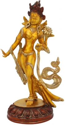 StatueStudio Standing Tara Showpiece Golden Yellow Showpiece - 38.1 cm StatueStudio Standing Tara Showpiece Golden Yellow Showpiece - 38.1 cm