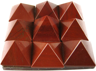 53% OFF on Eshoppee RED JASPER SET OF 9 SMALL PYRAMIDS(4.5X4.5CM) ON A GLASS PLATE ( CRYSTAL HEALING ) PYRAMIDS 100% NATURAL AND GENUINE RED JASPER , CRYSTAL HEALING Showpiece - 4.5 cm