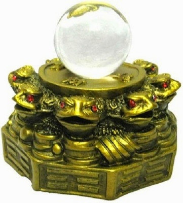 25% OFF on Vastughar Fengshui 8 Money Frogs with Crystal Ball Showpiece - 9 cm