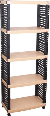 Surprise Heavy Duty File Shelf Plastic Bedside Table (Finish Color - Beige)