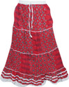 Indiatrendzs Printed Women's A-line Red Skirt