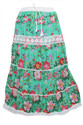 Indiatrendzs Printed Women's A-line Green Skirt