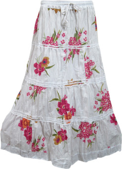 Indiatrendzs Floral Print Women's A-line Skirt: Skirt