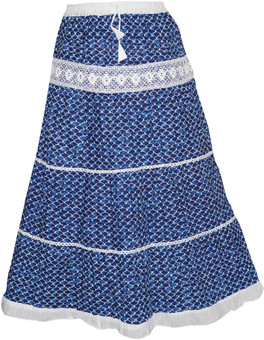 Indiatrendzs Printed Women's Regular Blue Skirt