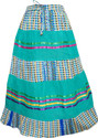 Indiatrendzs Printed Women's A-line Green Skirt