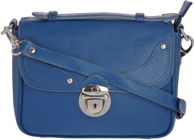 WeMe Women Casual Blue Genuine Leather Sling Bag WeMe Women Casual Blue Genuine Leather Sling Bag