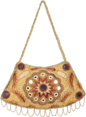 40% OFF on Rajrang Girls Casual Khaki Satin Sling Bag