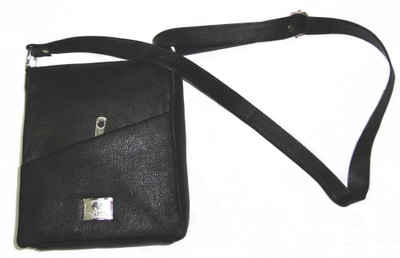 20% OFF on Starco Men, Women Black Genuine Leather Sling Bag