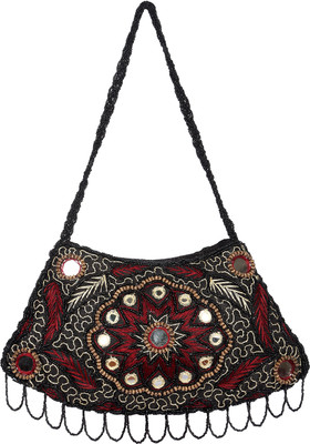 55% OFF on Rajrang Girls Casual Black Satin Sling Bag