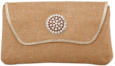 16% OFF on Craftstages Women Casual Gold Jute Sling Bag