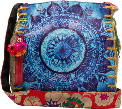 22% OFF on The House of Tara Women Casual, Evening/Party Multicolor Jute, Cotton, Polyester Sling Bag