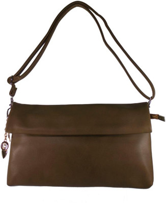 71% OFF on Heels & Handles Women Casual Brown Leatherette Sling Bag