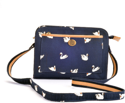 Ivory Tag Women Blue Leatherette, Canvas