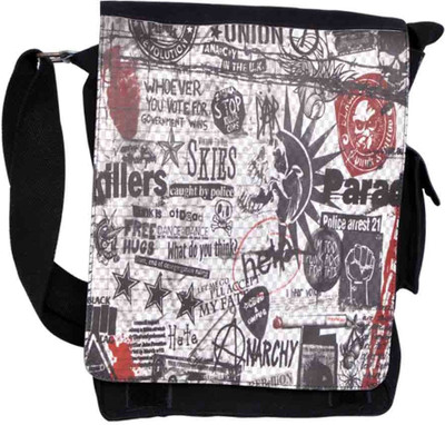 LEO Women Casual Black Canvas Sling Bag LEO Women Casual Black Canvas Sling Bag