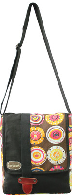 50% OFF on Anekaant Men, Women Casual Black, Brown Canvas, Genuine Leather, Cotton Sling Bag