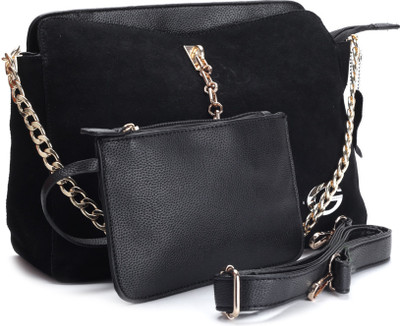 50% OFF on Giordano Women Casual Black Genuine Leather Sling Bag