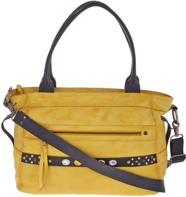 WeMe Women Casual Yellow Genuine Leather Sling Bag