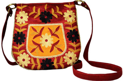 19% OFF on Pooam'S Carry-A-Way Women Evening/Party Red Silk Sling Bag