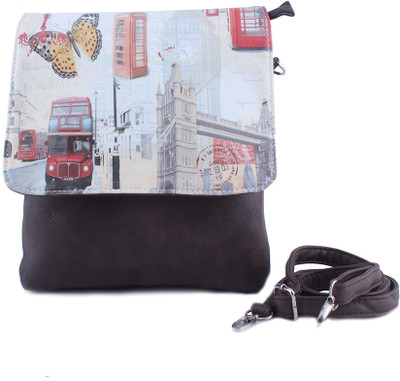 37% OFF on Dernier Cri Women Casual Brown PU Sling Bag