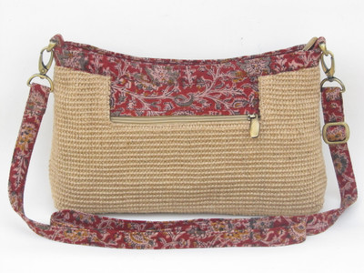 Beautona Women Casual Red, Beige Cotton Sling Bag