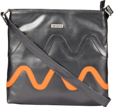 49% OFF on Bern Girls Casual Grey, Orange PU Sling Bag
