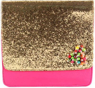 70% OFF on Saisha Women Festive Pink, Gold PU Sling Bag